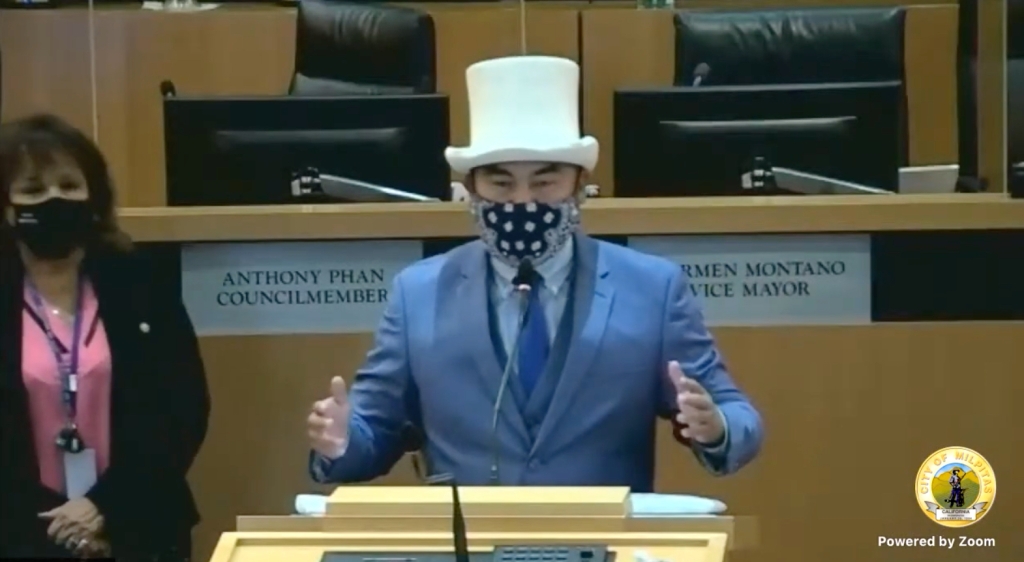 Milpitas mayor received COVID warning for not wearing a face
mask 1