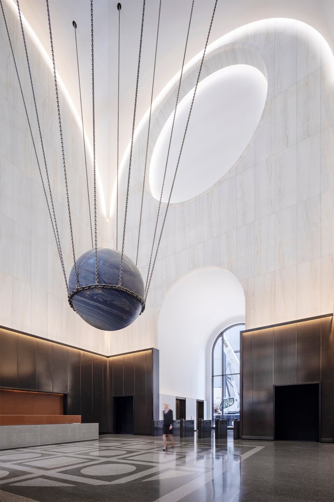 This NYC office tower is now home to a 24-ton blue
ball 1