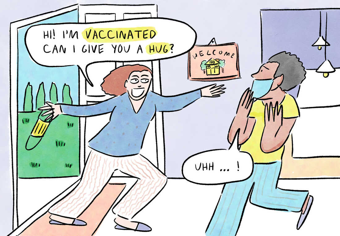 Coronavirus FAQ: I'm vaccinated. Can I give a hug — or a
handshake — without risk? 1