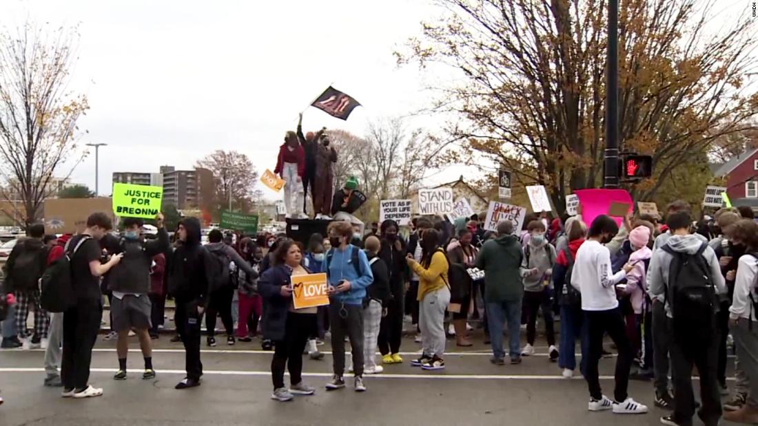 Massachusetts high school students hold walkout to protest
racist video by a White classmate 1