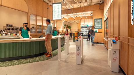 Starbucks and Amazon Go open concept store in New York
City 1