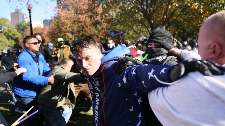 Protesters clash over mask and vaccine mandates at Boston
Common 1
