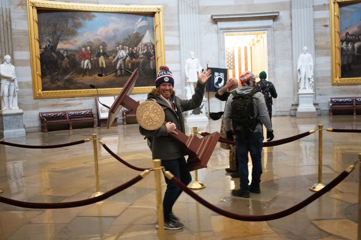 Capitol Rioter Who Stole Nancy Pelosi’s Lectern Pleads
Guilty 1