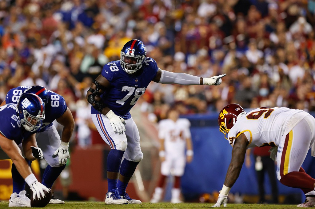 Giants’ Andrew Thomas returning to face Buccaneers and his
draft classmate 1