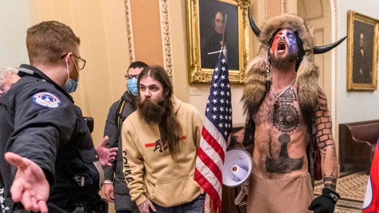 Jan. 6 rioter who carried spear and wore horns got 41
months 1