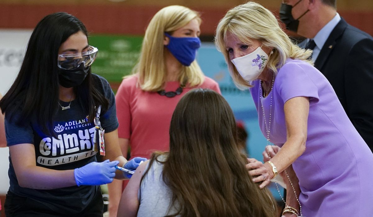 Jill Biden to push childhood COVID-19 vaccination at
Virginia school 1