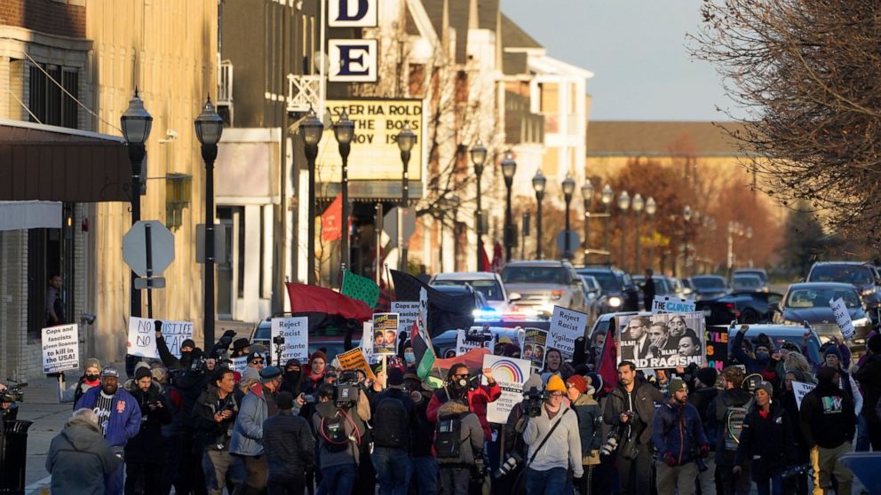 Protesters trace route Rittenhouse took in Kenosha 1