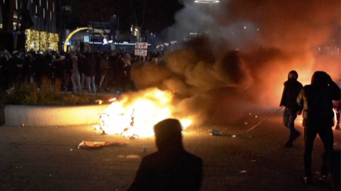 Dutch police open fire on rioters in demonstration against
COVID restrictions 1