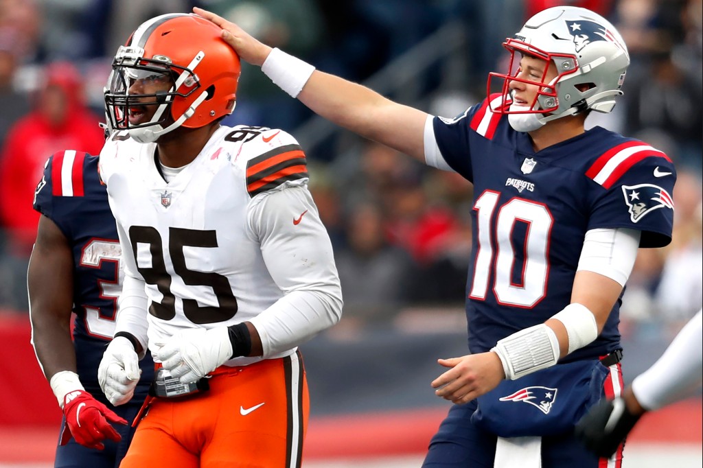 Myles Garrett takes dig at Browns coaches after getting
crushed by Patriots 1