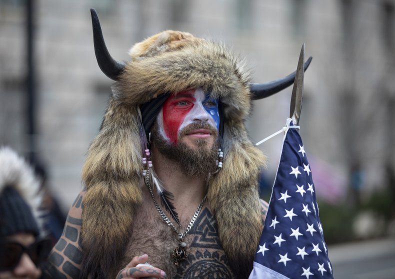 Harshest Capitol Riot Sentence Yet Recommended for
'Flagbearer' QAnon Shaman 1 Harshest Capitol Riot Sentence Yet Recommended for
'Flagbearer' QAnon Shaman 1