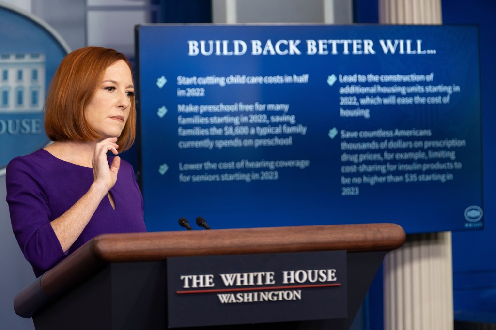 Psaki insists spending bill won’t cause middle-class taxes
to rise 1
