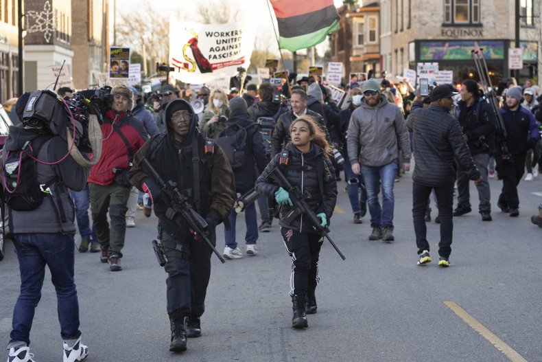 2 Carry Guns as Crowd Marches Through Kenosha to Protest
Kyle Rittenhouse Verdict 1