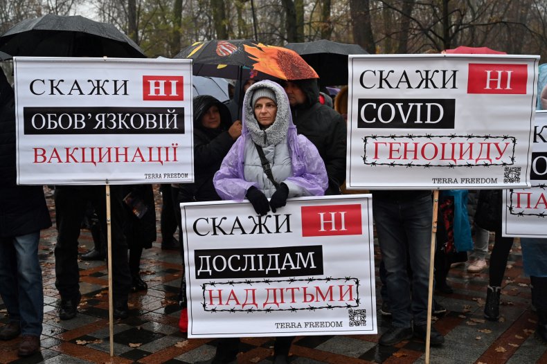 As COVID Surges, Protesters Hit Streets of Ukraine to Decry
Vaccine Mandates 1