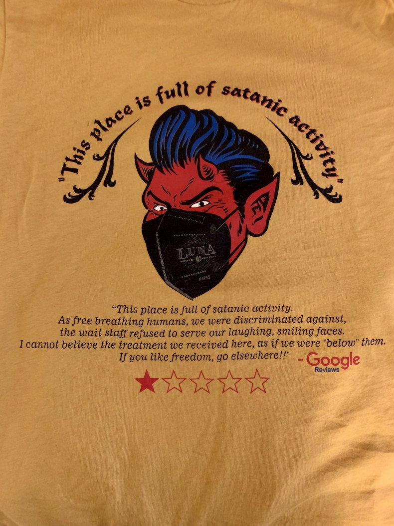 Anti-Maskers Leave Scathing Restaurant Review of 'Satanic
Activity,' Owner Prints It on a Top 1