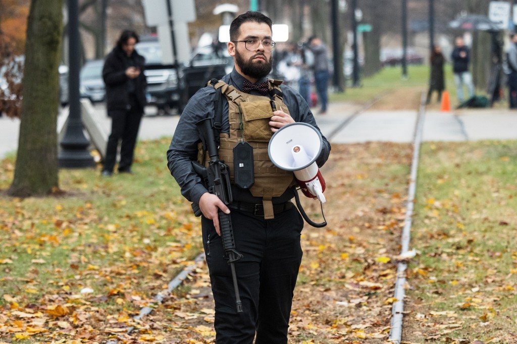 Armed protester ‘Maserati Mike’ shows up at Kyle Rittenhouse
trial 1