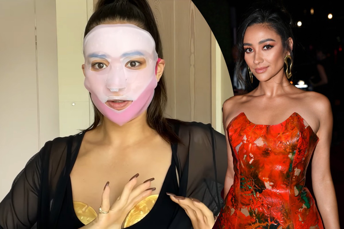 Shay Mitchell’s 58-step beauty routine includes a 24K gold
boob mask 1