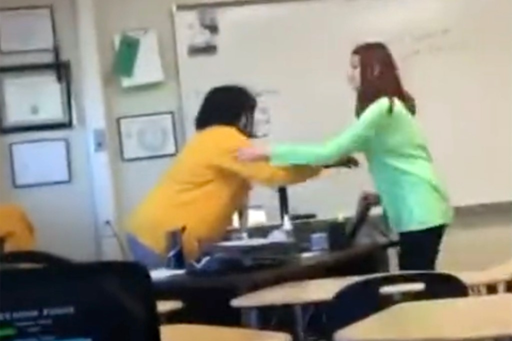 Texas student hits teacher in class, makes ‘racially
charged’ comments: video 1