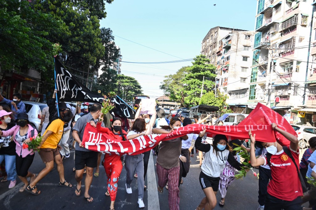 Five dead after Myanmar security forces ram car into Yangon
protest – media 1