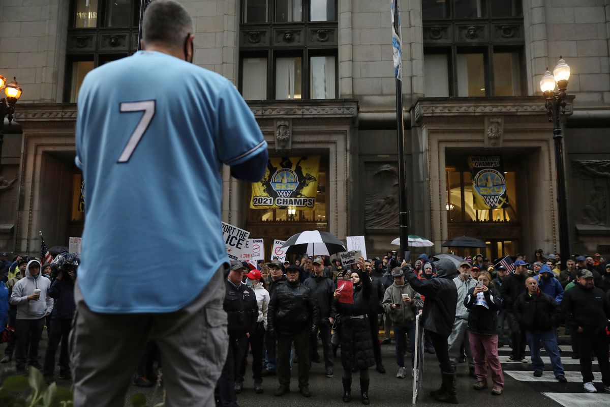 More than 240 Chicago police personnel have lost pay over
COVID-19 vaccine rules, with 83 currently stripped of powers for
noncompliance 1 More than 240 Chicago police personnel have lost pay over
COVID-19 vaccine rules, with 83 currently stripped of powers for
noncompliance 1