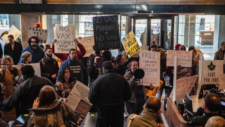 Here’s what Michelle Wu said about the anti-vaccine
requirement protesters at Boston City Hall 1