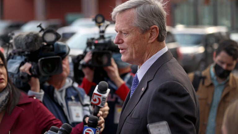 Charlie Baker says it’s ‘time to get a booster shot’ as
COVID-19 cases and hospitalizations rise sharply 1