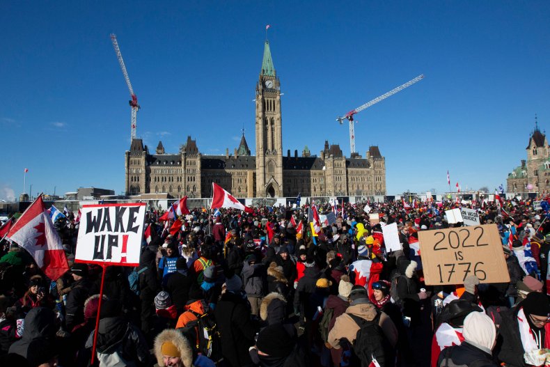 Canadian Protesters Face Investigation After National Hero
Statue Defaced, Swastikas Found 1