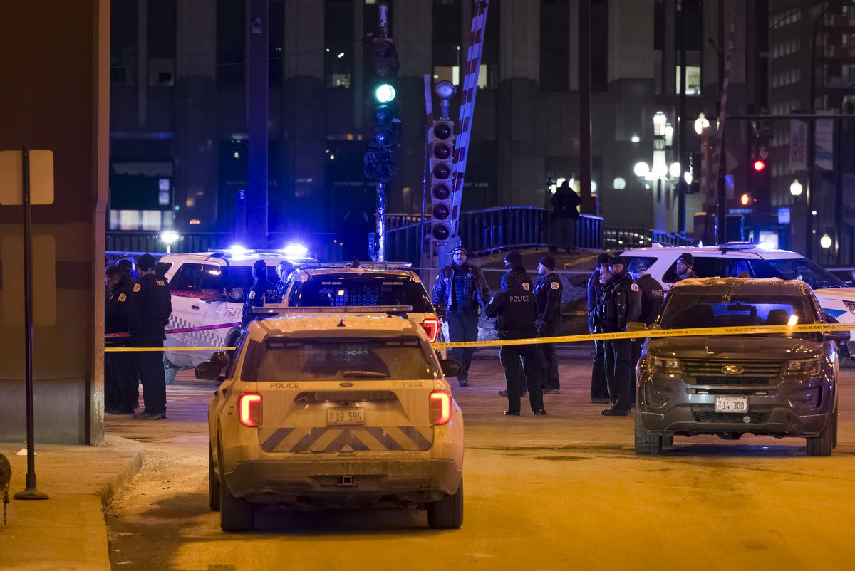 Surveillance video of police shooting on Lower Wacker Drive
shows officers firing into a stolen car, bullets smashing through
the windshield 1
