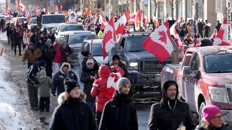 Crippling protests across Canada over Covid restrictions
enter second week as officials announce multiple arrests 1