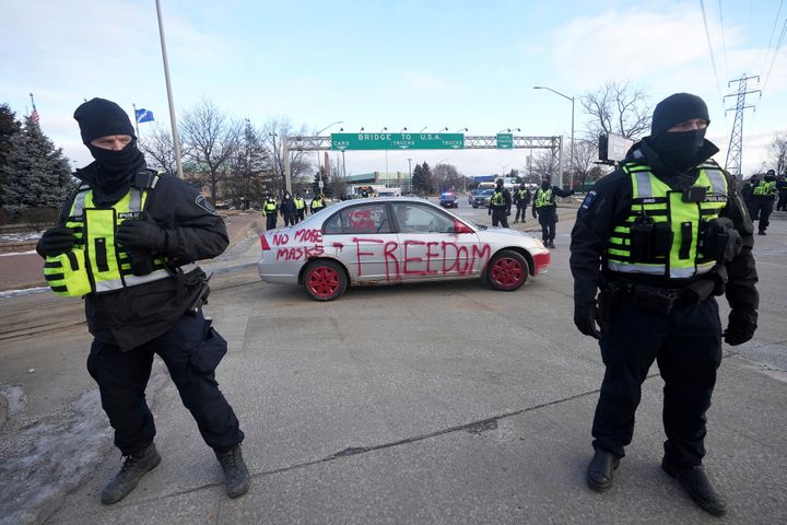 Police Arrest Protesters That Remained At U.S.-Canada
Bridge 1