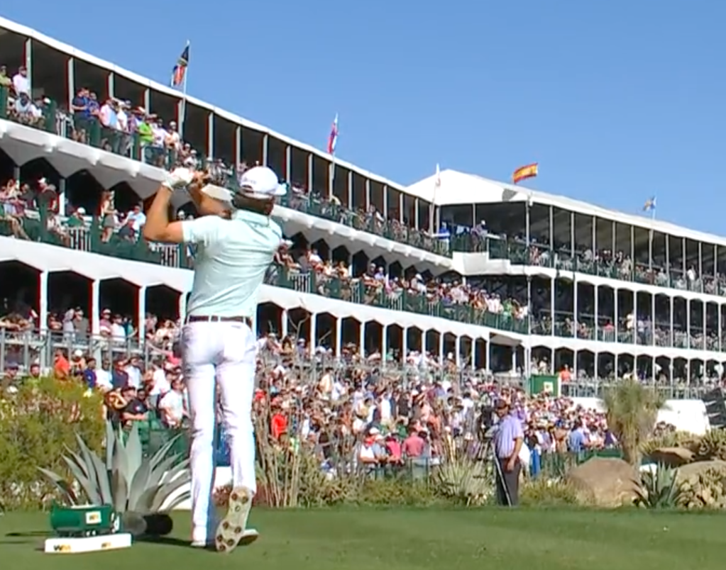 WATCH: Fans give Sam Ryder a beer shower after he cards an
ace on No. 16 at Waste Management Phoenix Open 1
