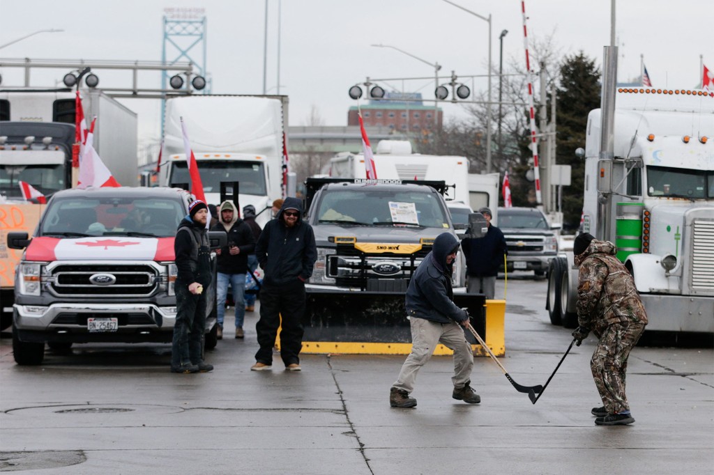 Canadian anti-vax trucker protest impedes international auto
trade 1
