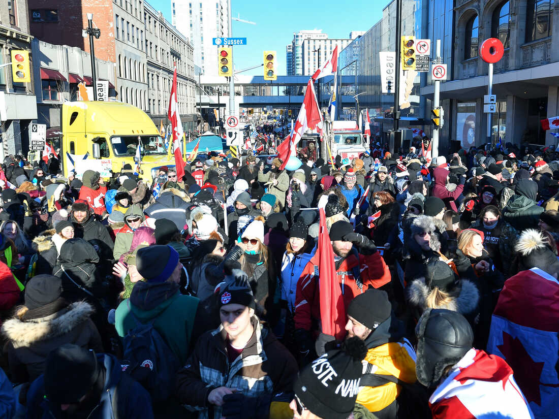 Ottawa declares a state of emergency over truckers' growing
anti-government protests 1