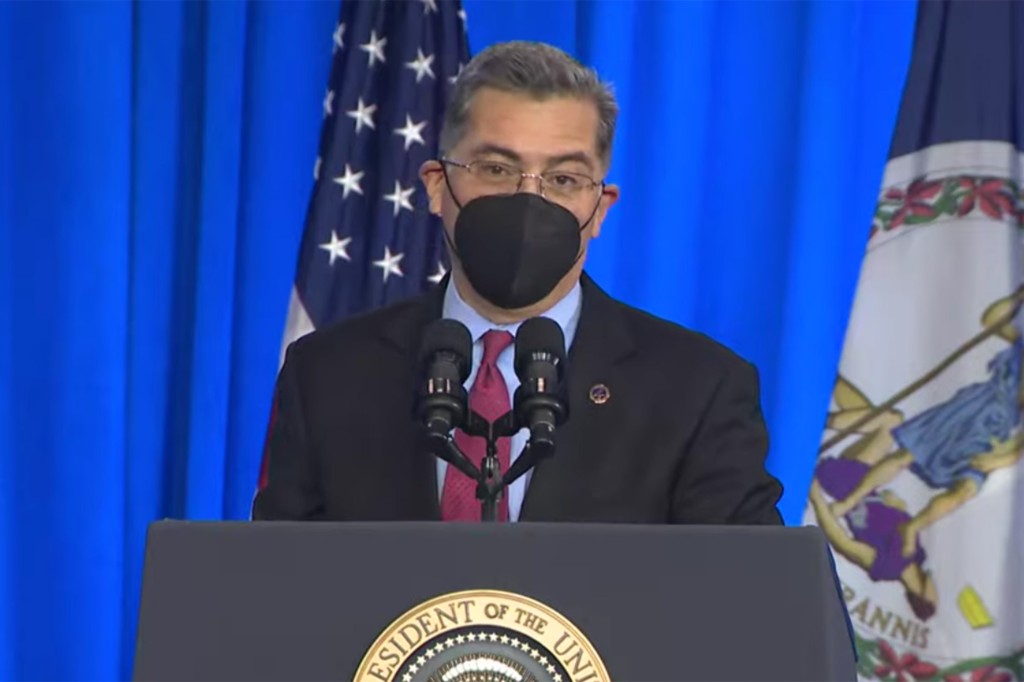 Xavier Becerra ditches mask at Biden event as White House
stands firm on face coverings 1