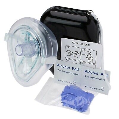 1 Pocket CPR mask in Hard Case - Mask w/O2 with Gloves