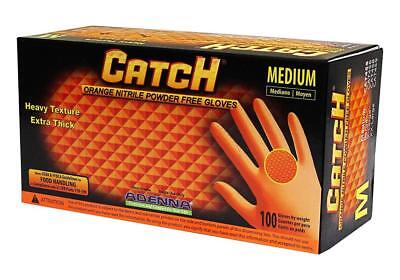 Adenna CAT456 Catch 8 mil Nitrile Powder Free Gloves (Orange, Large) Box...