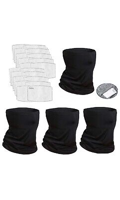 Scarf Bandanas Neck Gaiter with Safety Carbon Filters for Men and Women