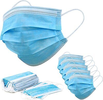 100 PCS 3- Ply Disposable Face Mask Protective Ear Loop Non Medical Mouth Cover