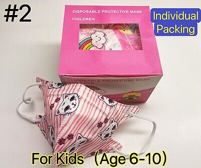 100/20 Pcs White KN95 Protective 5 Layer Kids Face Mask BFE 95% Disposable Masks