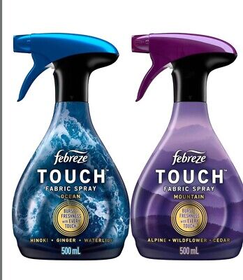 2 pcs Febreeze Touch fabricSpray CouchCleaner Refresher Ocean&Mountain 16.9oz