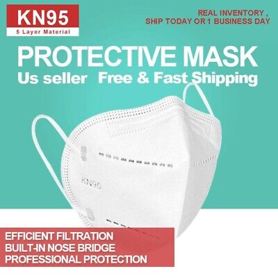 50 PCS KN95 Protective 5 Layers Face Mask Disposable Respirator BFE 95% PM2.5