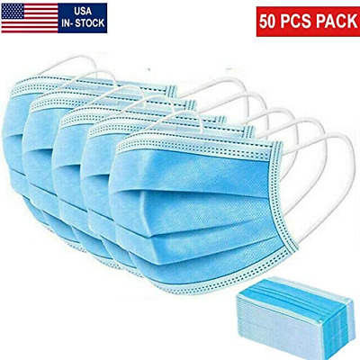 50/100/500 3 Ply Ear loop Face Mask Non Medical Surgical Dental Disposable Masks