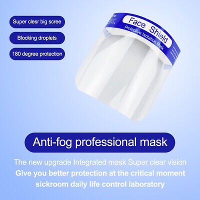5PCS Full Face Shield Safty Isolation Protection Cover Anti-Fog Clear PET Hats