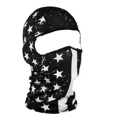 Black White American Flag Sports Biker Balaclava Face Mask Costume Helmet Liner
