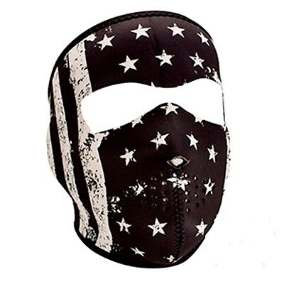 Black White USA AMERICAN FLAG Neoprene Full Face Mask Motorcycle Free Shipping