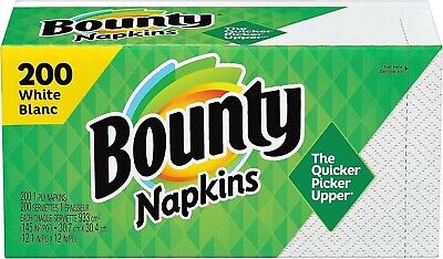 Bounty Assorted Print/White Quilted Napkins, 200-Count Packages