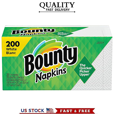 Bounty Assorted Print/White Quilted Napkins, 200-Count Packages