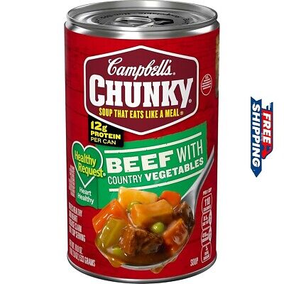 Campbell’s Chunky Healthy Request Soup, Beef Soup Country Vegetables, 18.8 Oz
