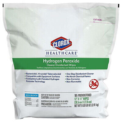 Clorox Healthcare Hydrogen Peroxide Disinfectant Wipes, 185 Count Refill