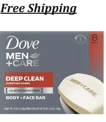 Dove Men+Care Men's Bar Soap Deep Clean, 3.75 Oz., 8 Bars Free Shipping