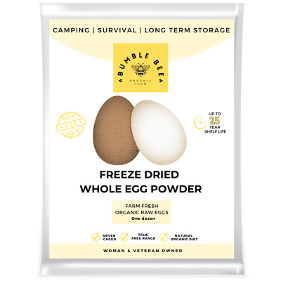 Farm Fresh Organic FREEZE DRIED eggs | One ingredient | 12 eggs in powdered form